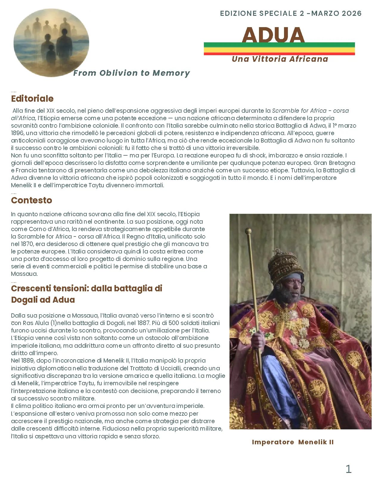 Adwa Newsletter — Page 1